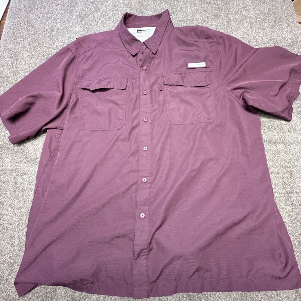 HABIT Breakwater Fishing Shirt Short Sleeve UPF 40+ Men’s Size 2XL Burgundy
